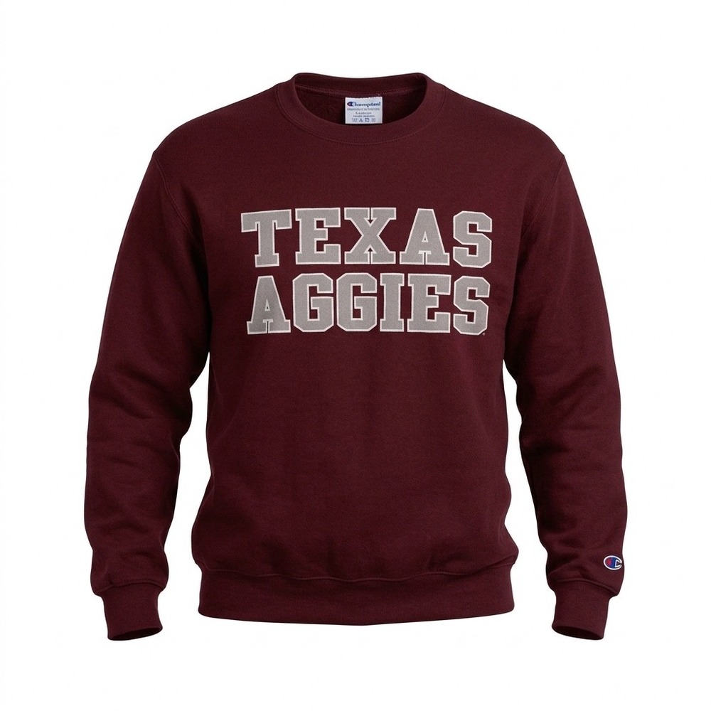 Y2K Champion Texas Aggies Sweatshirt Mens Medium Maroon Texas A&M Crewneck VTG